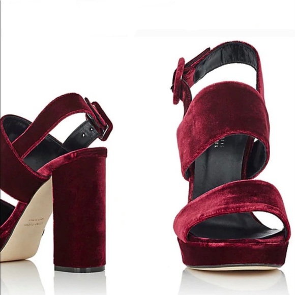 Barney’s New York velvet double strap sandal - Picture 4 of 10